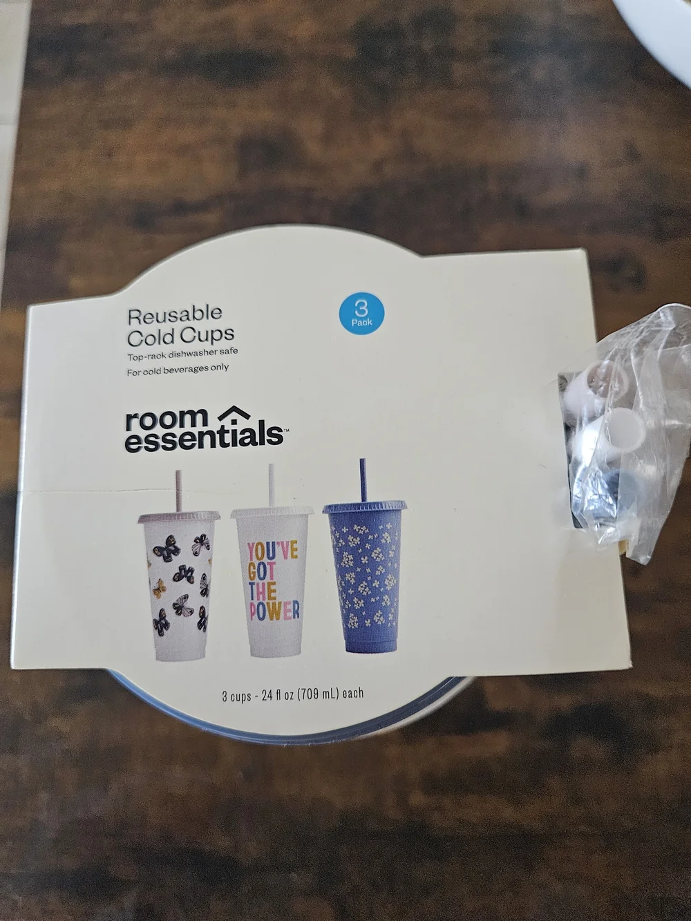 Room Essentials Reusable Cold Cups - Blue, White - 3 Pack